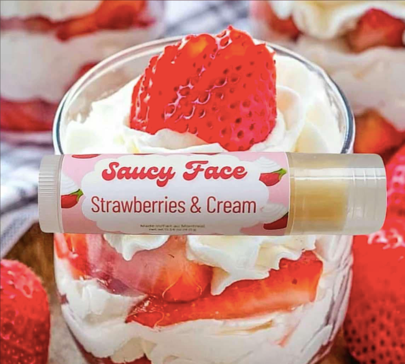 Saucy Face Lip Balm - Strawberries & Cream